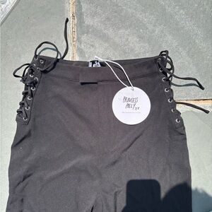 Princess Polly Charcoal Lace-Up Trousers